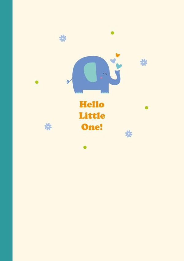 Cute New Baby Boy Card - Baby Elephant created by Happy Street