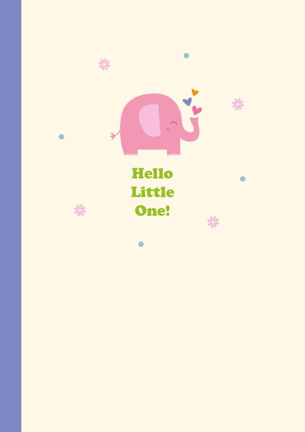 Cute New Baby Girl Card - Baby Elephant created by Happy Street