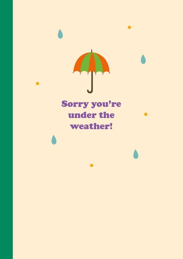 Cute Get Well Soon Card - Cartoon Umbrella - Under The Weather created by Happy Street