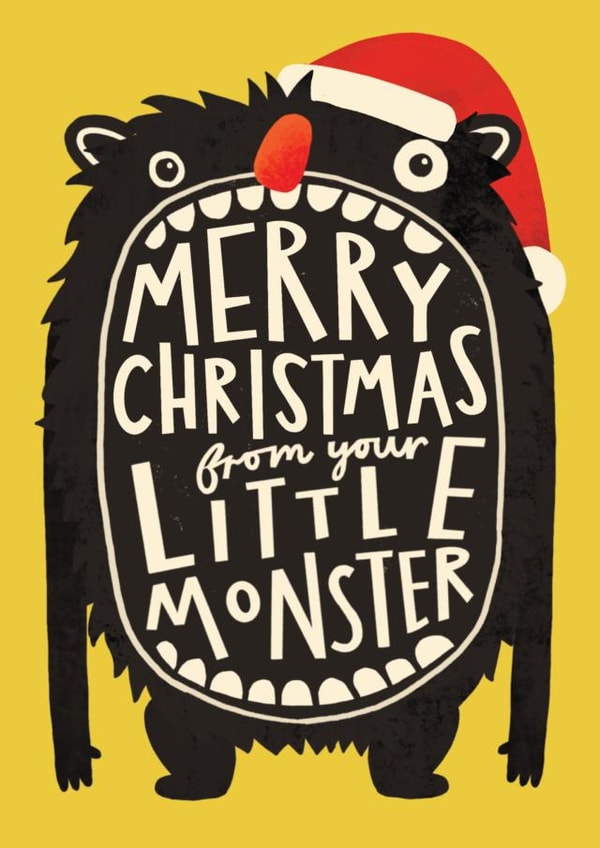 Cute Christmas Card - From The Kids - Little Monster created by AbiGoLucky