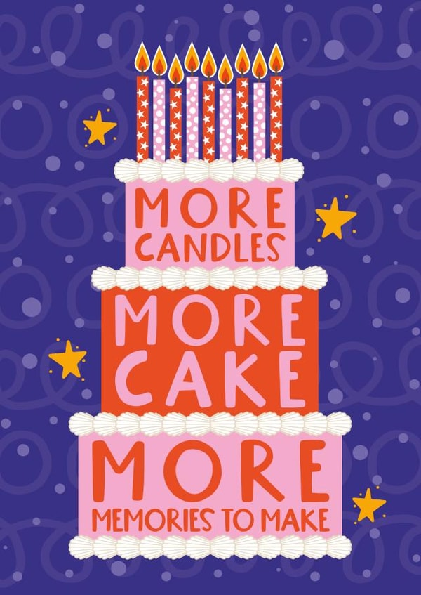 Cute Birthday Card - More Candles - More Cake - More Memories To Make created by Atwood & Atwood