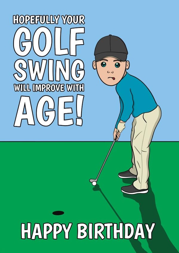 Funny Golf Birthday Card - For Him - Improve With Age created by @Cupsie's Creations