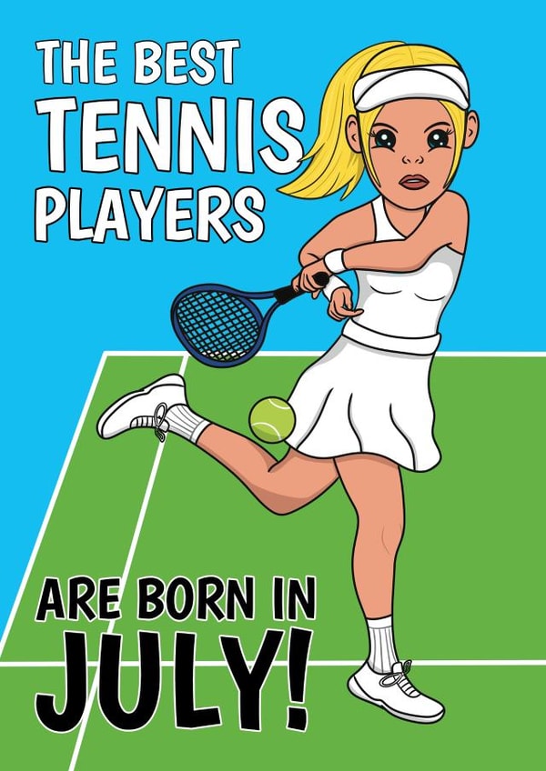 Fun Themed Birthday Card - For Her - Tennis Players Born In July created by @Cupsie's Creations