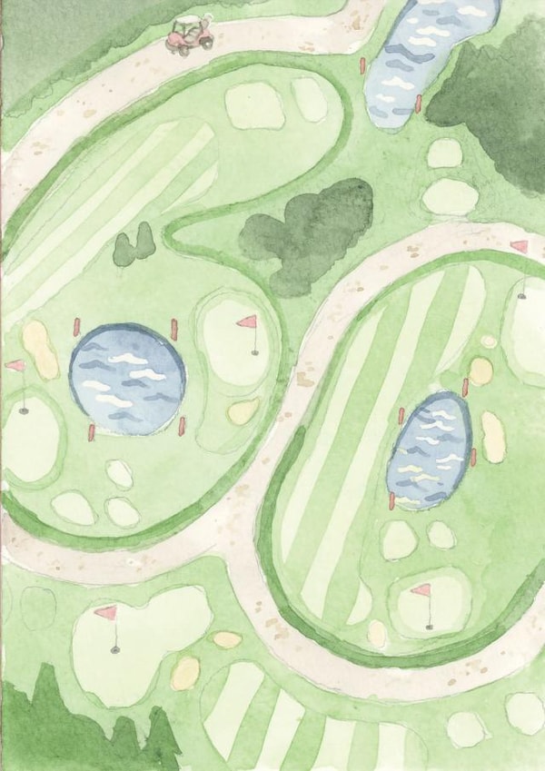Arty Birthday Card - 60th - Golf created by Robert James Hull