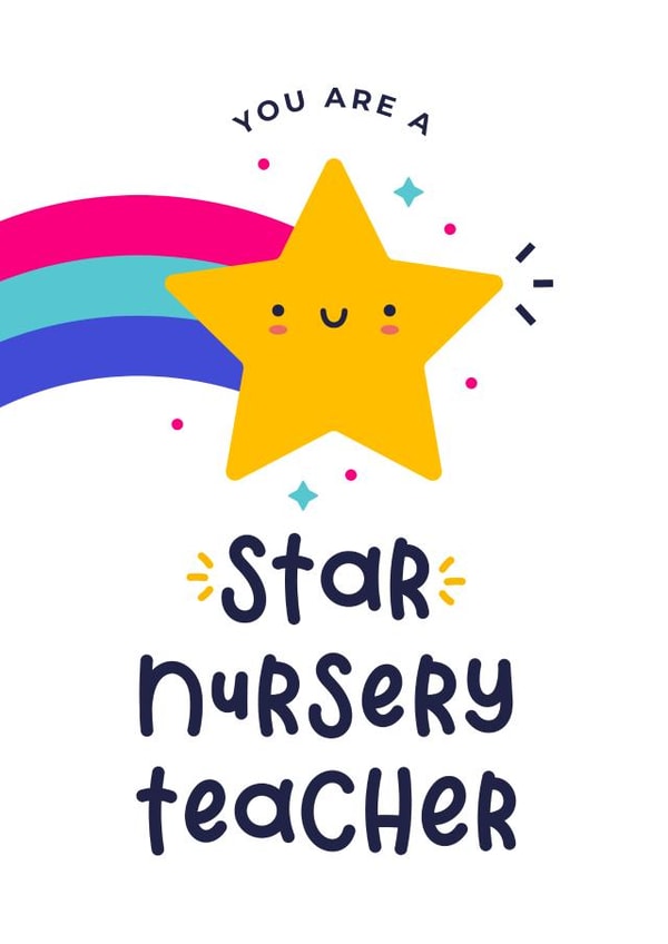 Cute Thank You Card - For Nursery Teacher - Nursery Key Worker created by Joanne Hawker