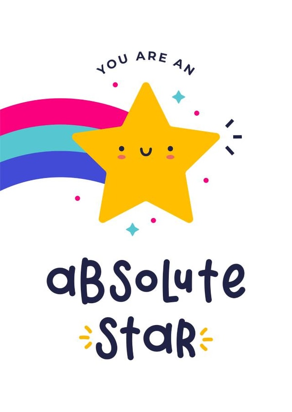 Cute Thank You Card - Absolute Star created by Joanne Hawker
