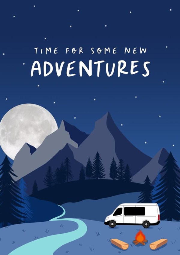 Cute Leaving Card - Good Luck on Your Travels - Time For Some New Adventures created by The Cake Thief