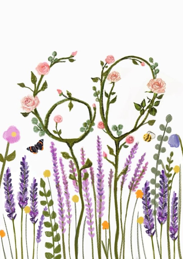 Pretty 60th Birthday Card - For Her - Floral created by Love Lucy Illustration