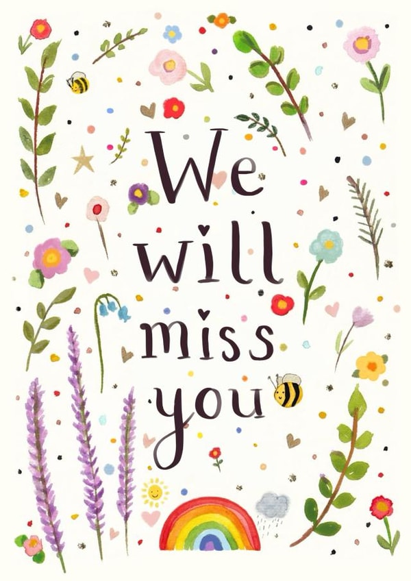 Pretty Leaving Card - We Will Miss You created by Love Lucy Illustration
