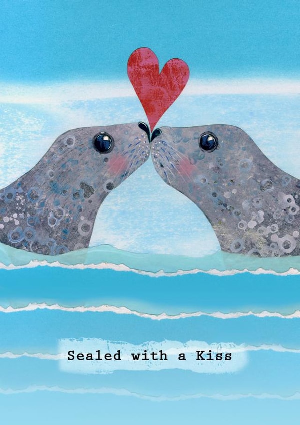 Cute Anniversary Card - Sea Life - Seal Pun created by Joanne Wishart