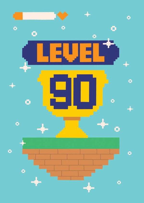 Fun 90th Birthday Card - For Him - Gaming created by Harkiran Kalsi