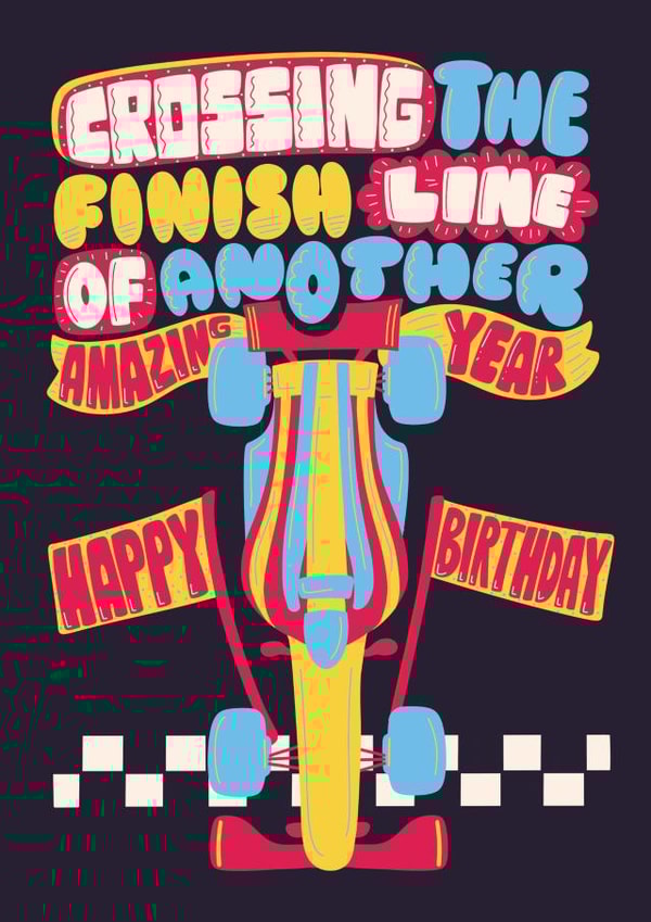 Fun Birthday Card - For Him - Formula 1 created by Harkiran Kalsi