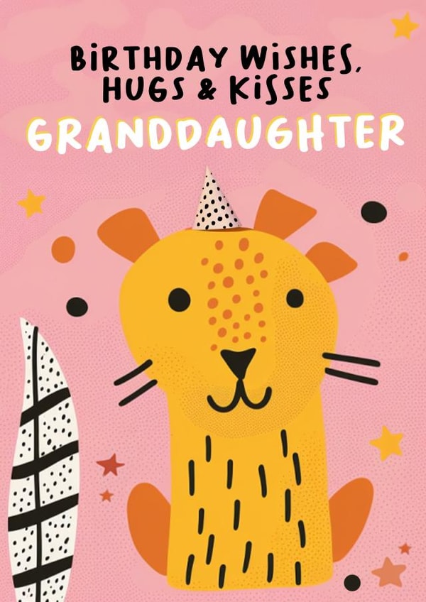 Cute Birthday Card - For Granddaughter - Cheetah created by Foggish