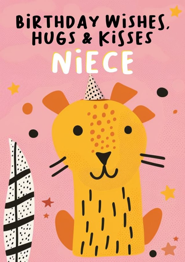 Cute Birthday Card - For Niece - Hugs & Kisses created by Foggish