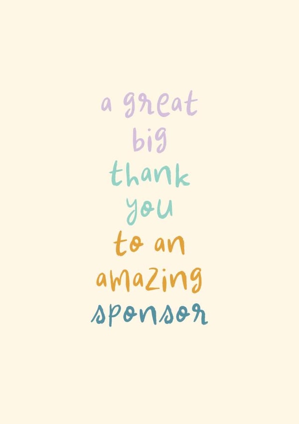 Classic Thank You Card - Amazing Sponsor - Playful Type created by Rebecca Prinn