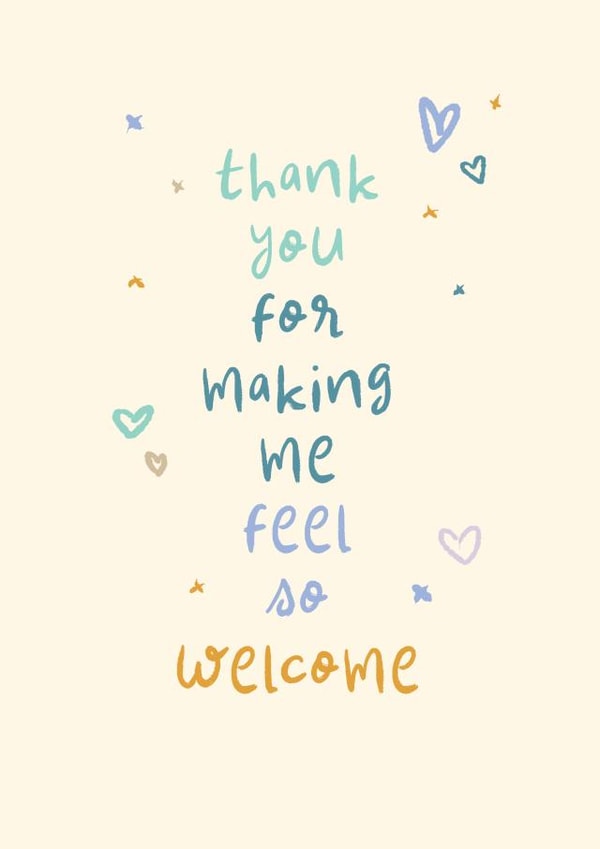 Classic Thank You Card - Making Me Feel So Welcome - Playful Type created by Rebecca Prinn