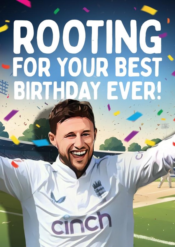 Funny Birthday Card - For Him - Joe Root - Cricket created by Mrs Best Paper Co.