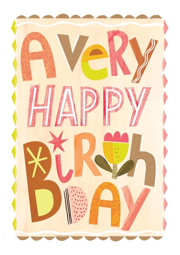 Modern Type Birthday Card - A Very Happy Birthday created by Belinda Drought
