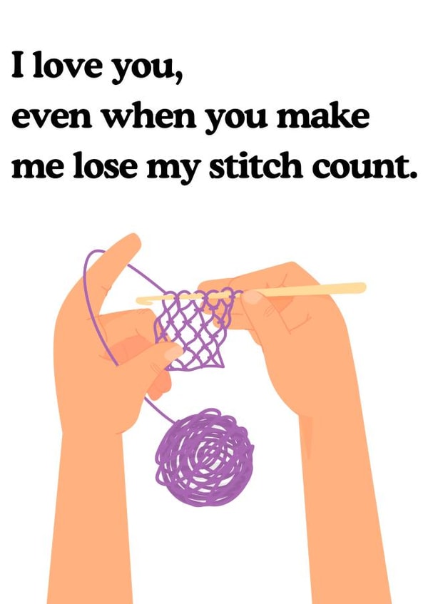 Cute anniversary card for crocheters and knitters created by Chonkies