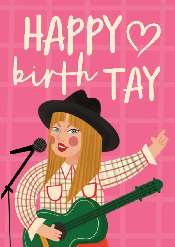Cute Birthday Card - Taylor Swift Pun - Country Illustration created by AbiGoLucky
