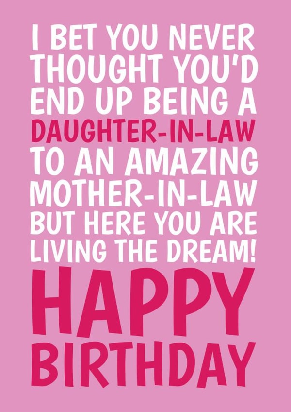Funny Birthday Card - For Daughter In Law - From Amazing Mother In Law created by @Cupsie's Creations