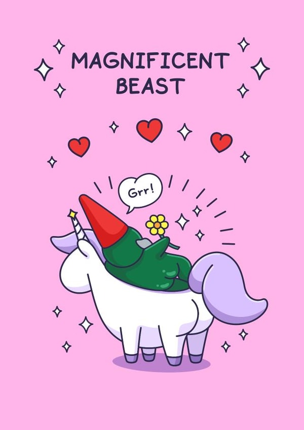 Cheeky Anniversary Card - For Him - Magnificent Beast created by Cheeky Legends