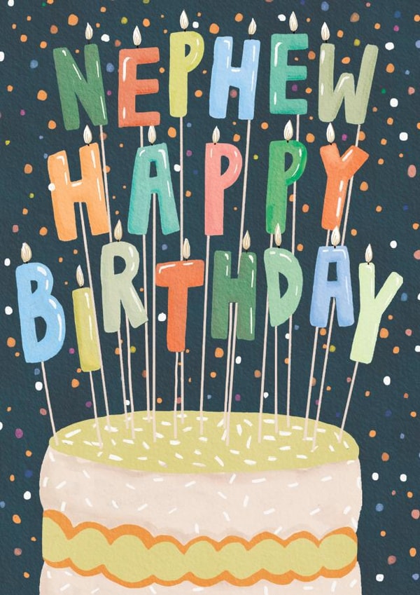 Fun Birthday Card - For Nephew - Cake And Candles created by Louise Tiler