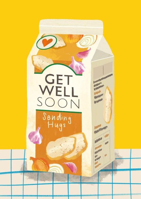 Cute Get Well Soon Card - Chicken Soup created by AbiGoLucky