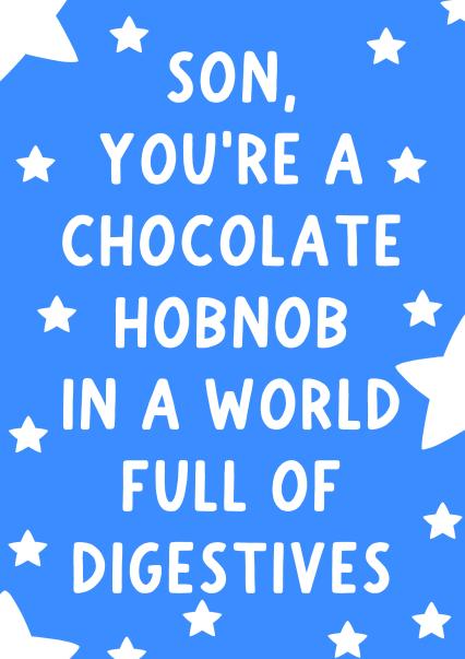 Hobnob son birthday card card