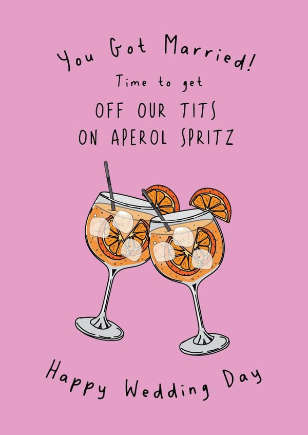 Funny Wedding Card - Aperol Spritz created by @Laura Lonsdale Designs
