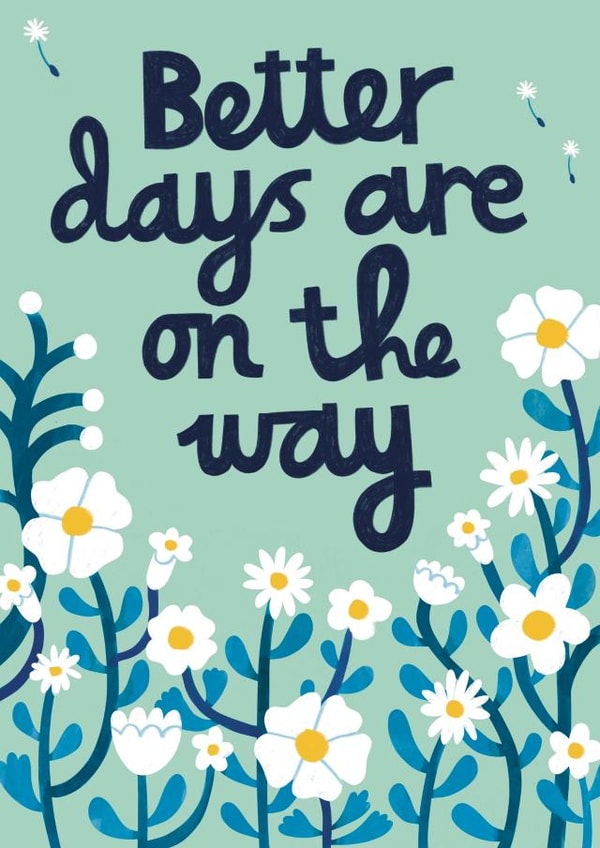 Traditional Thinking Of You Card - Symapathy - bereavement - loss - Flowers created by Alice Mole Illustration