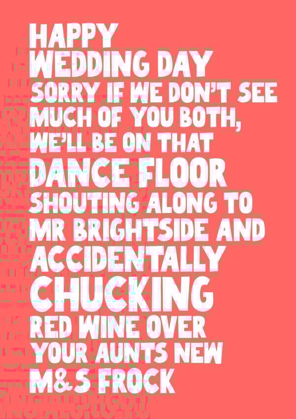 Funny Wedding Card - For Friends - Mr Brightside created by Pickled Prints