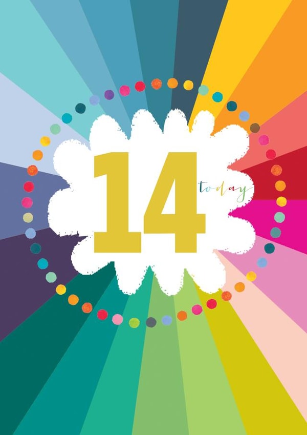 Classic 14th Birthday Card - 14 Today - Fun And Colourful created by Kali Stileman