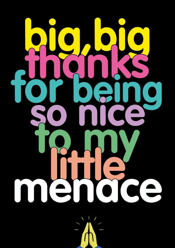 Funny Thank You Card - For Teacher - Menace created by The Buddy Fernandez Card Co.