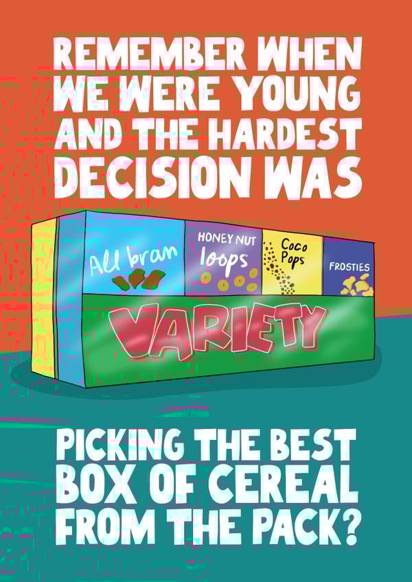 Funny Birthday Card - For Friend - Cereal Variety Pack created by Pickled Prints