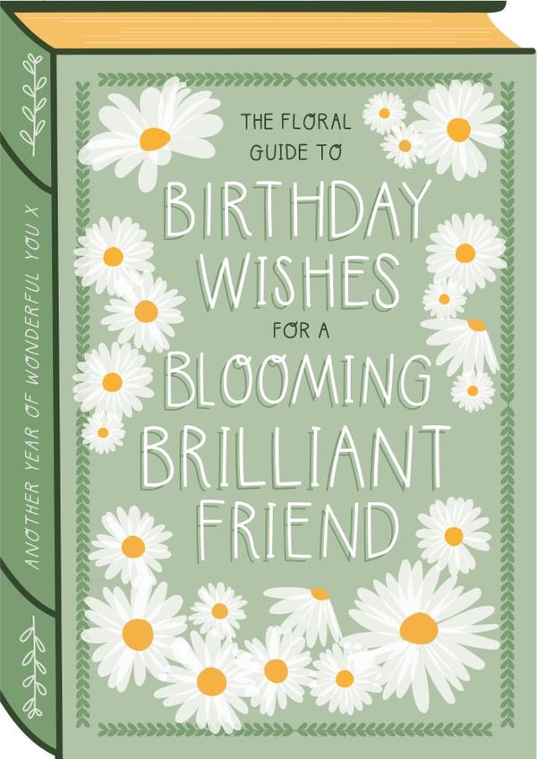 Pretty Birthday Card - Book - Blooming Brilliant Friend created by Two For Joy Illustration