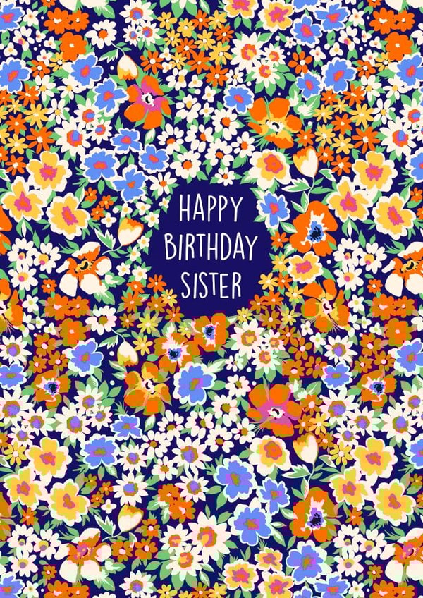 Pretty Birthday Card - For Sister - Floral created by Poppy & Mabel 