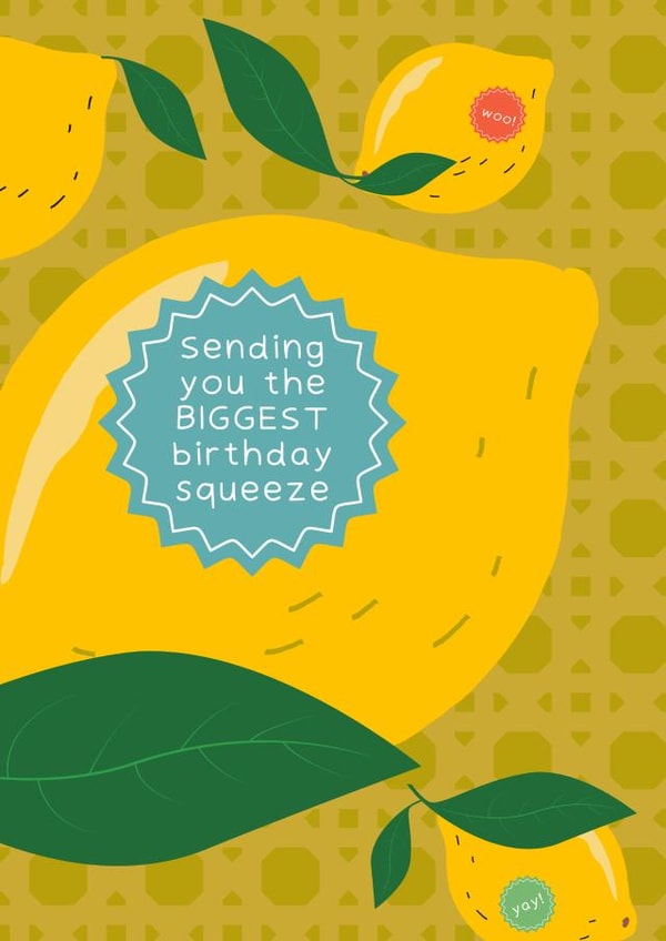 Citrus Lemon Love - Birthday wishes - Sending you the biggest birthday squeeze created by Norie Lane