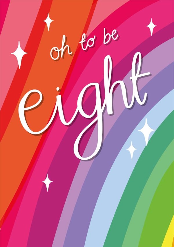 Cute Birthday Card - Oh to be Eight - 8th created by Two For Joy Illustration