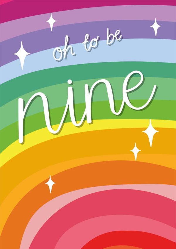 Cute Birthday Card - Oh to be Nine - 9th created by Two For Joy Illustration