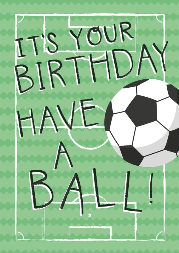 Cute Birthday Card - Football - For Him created by Two For Joy Illustration