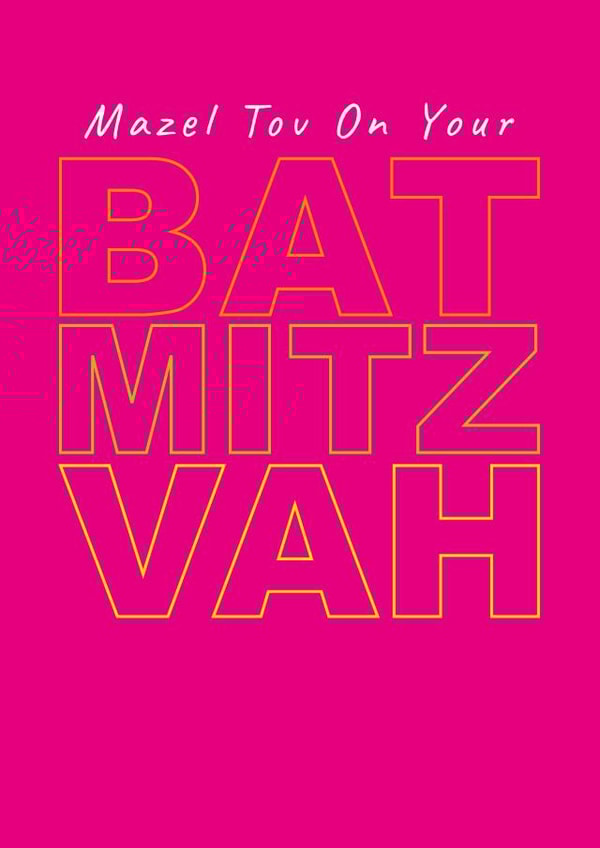 Graphic Bat Mitzvah Card - Mazel tov on your Bat Mitzvah created by Happy Street