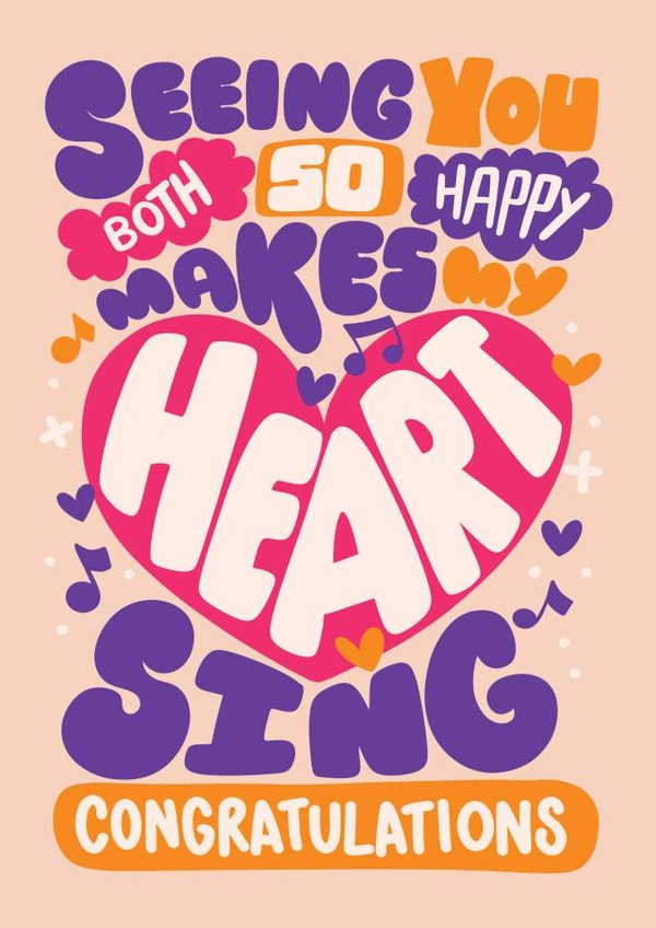 Cute Engagement Card - For Couple - Make My Heart Sing created by Harkiran Kalsi