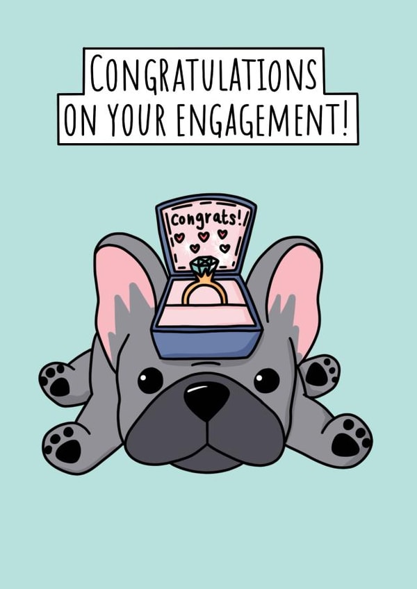 Cute Engagement Card - For French Bulldog Lover created by Natalie Tuck