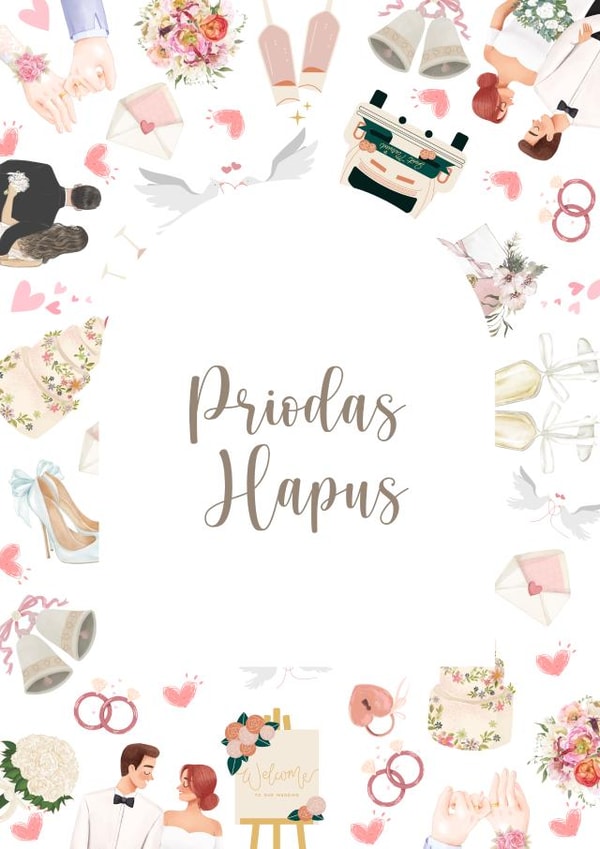 Cute Wedding Card - Welsh - Priodas Hapus created by ByNatalieAnne