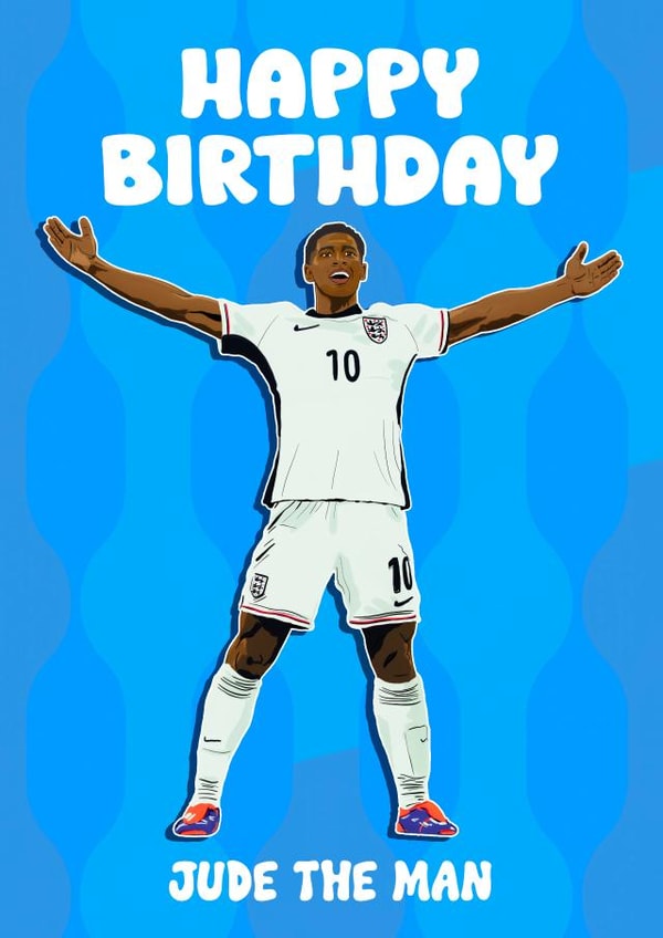 Funny Happy Birthday Card - Jude Bellingham Football Pun - England Euro Theme created by Foggish
