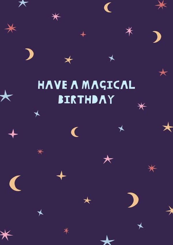 Cute Birthday Card - Space - Magical Birthday created by Cut It Out
