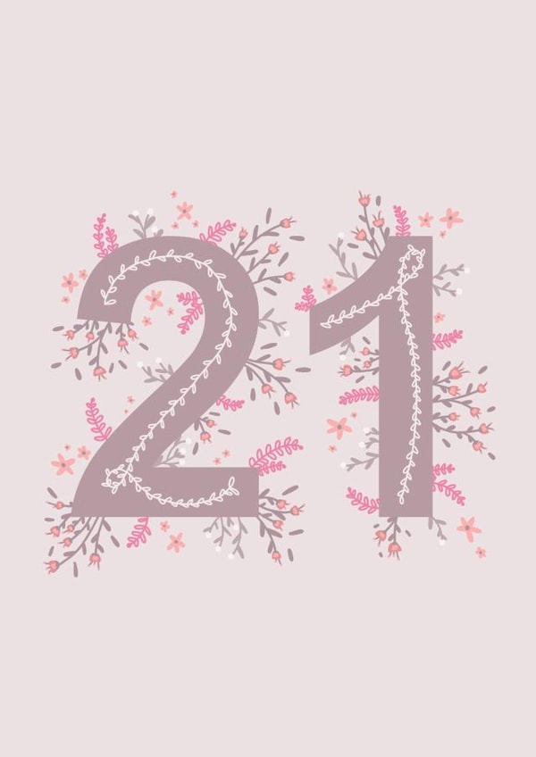 Pretty 21st Birthday Card - For Her - Floral created by Paper Paradise Designs