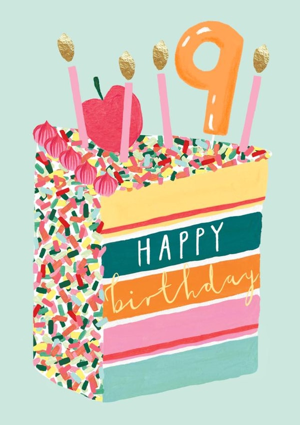 Classic 9th Birthday Card - For Her - Cake And Sprinkles created by Louise Tiler