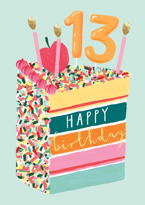 Classic 13th Birthday Card - For Her - Cake And Sprinkles created by Louise Tiler